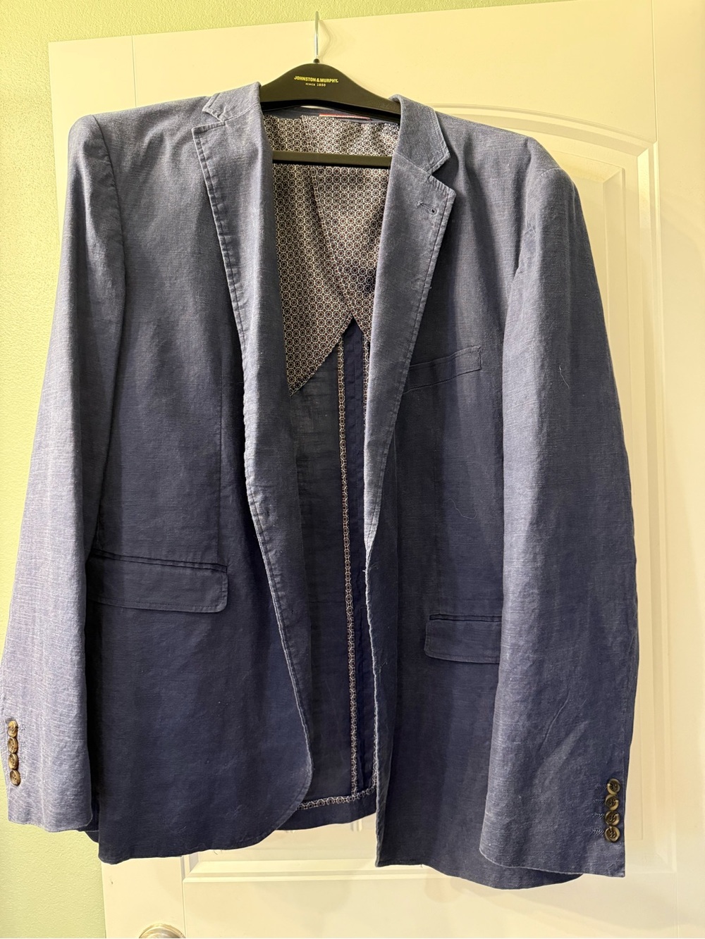 Daniel Heicher Blue Linen-Blend Men's Blazer
